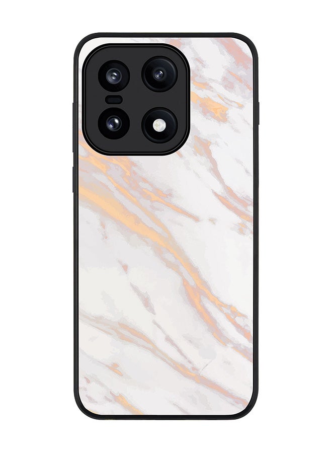 For OnePlus 15 Case,Slim fit Camera Protection, Shockproof Thin Phone cover  - Marble Print Gold Grey